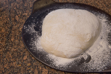 Bread dough on the rise