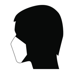 silhouette of a man in mask vector