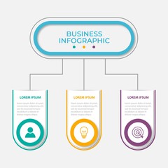 Presentation business infographic template with 3 options. Vector illustration.