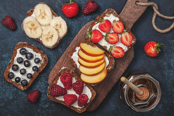 sandwiches with fruits and berries