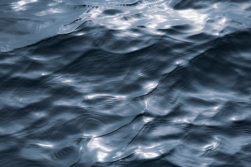 Abstract deep blue ocean water surface ripples