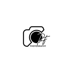 Initial Letter PF with camera. Logo photography simple luxury vector.