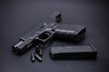 pistol and bullets