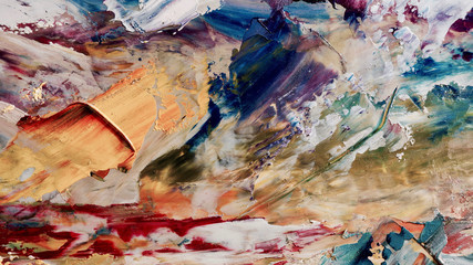 Colorful abstract background wallpaper. Modern motif visual art.  Mixtures of oil paint. Trendy...