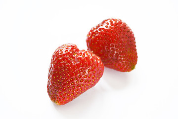 ripe strawberries on a white background