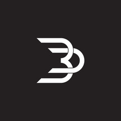 abstract letter bd linked geometric overlap design logo vector