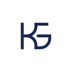 letter kg simple geometric line symbol logo vector