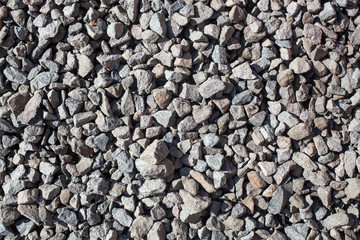 A bulk of gravel rock which is preparation for construction working site, material for building industrial. Background