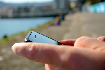 woman using smartphone