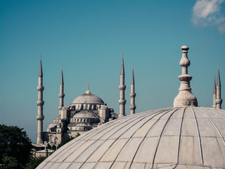 Rooftop photo of the Blue Mosque in Istanbul 
Turkey