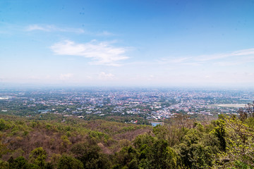 Fototapeta na wymiar top view beautiful city of chiang mai thailand