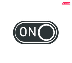 on toggle button flat icon, toggle switch vector illustration