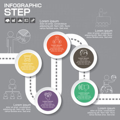 Infographics business stair 5 step success vector design template.