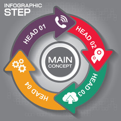4 Steps Infographic Design Elements for Your Business Vector Illustration.