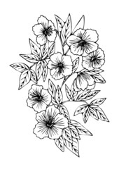 black and white flower