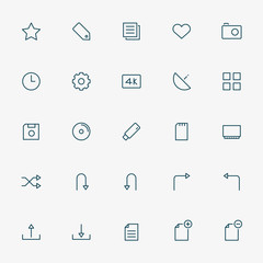 25 web line icons