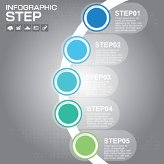 4 Steps Infographic Design Elements for Your Business Vector Illustration.