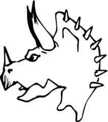 Triceratops Dinosaur Sketch Vector Illustration