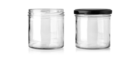 glass jar isolated on white