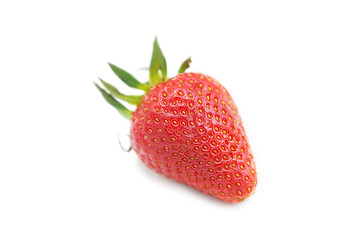 Ripe fresh organic strawberry isolated on a white background.