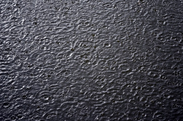 water drop on the pond surface
