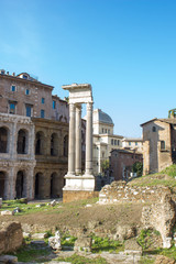 Fototapeta na wymiar Temple of Apollo Sosianus (in italian Tempio di Apollo Sosiano) and Rome Italy