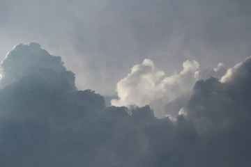 Fototapeta na wymiar Black cloud and thunderstorm before rainy