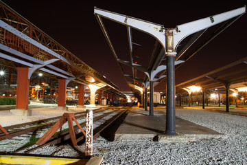 Railway station in the night
