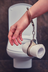 Digestive troubles, diarrhoea, abdominal pain in people. A woman is a prisoner of toilet paper and...