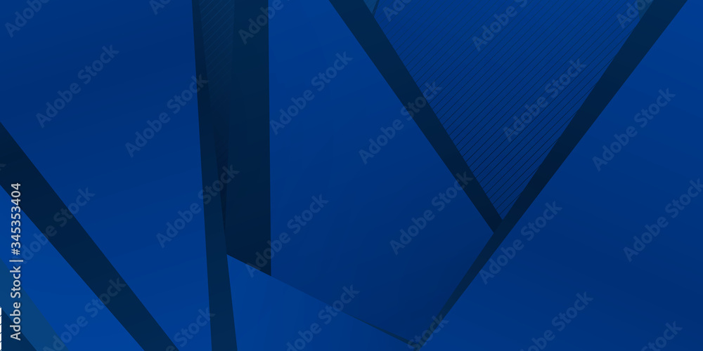 Fototapete abstract deep blue background curve and overlap layer with basic simply geometry illustration. moder