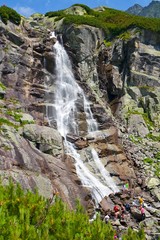 High Tatras - Mlynicka valley - tourist attractive destination Waterfall Skok. © Stanislav