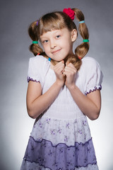Little girl in bright dress