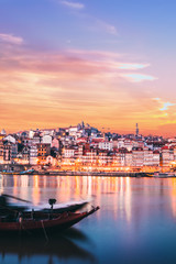 Typical portuguese wooden boats, called 