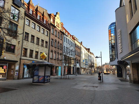 Shopping street Breite Gasse / Ludwigsplatz, Nuremberg in Germany