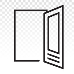 open door / main entrance line art icons on a transparent background
