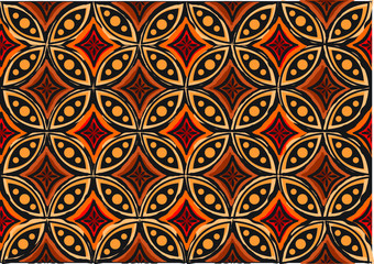 Indonesian batik motifs with very distinctive plant patterns,Vector