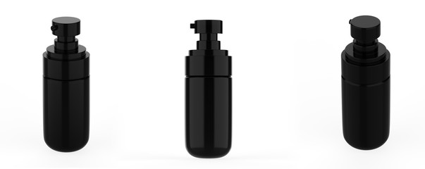 realistic cosmetic bottle with dispenser. Beauty skin care product container. 3d illustration