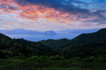 landscape with the famous volcano near Manila