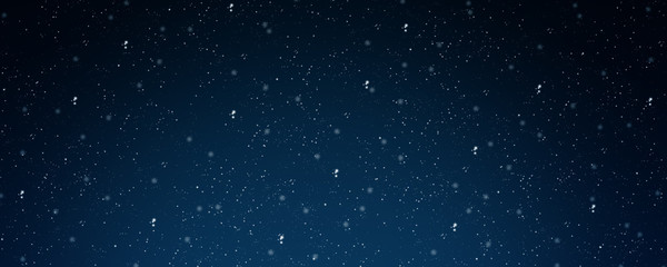 
Shiny stars on night sky background - horizontal panoramic banner for Your design 