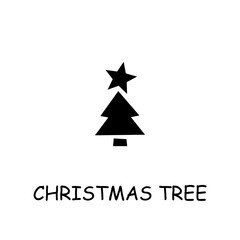Obraz premium Christmas tree flat vector icon