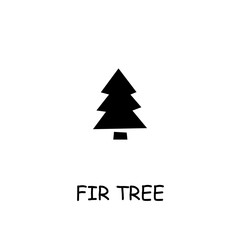 Obraz premium Fir tree flat vector icon