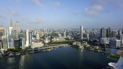 Fototapeta na wymiar Singapore, circa march 2020: Skyline of Singapore