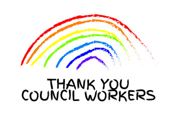 Obraz premium Thank you council workers vector