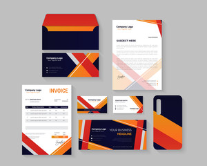 New Branding Identity Vector Stationery Print Template Set of Business Card, A4 Letterhead, Envelopes, and Invoice, mobile cover design