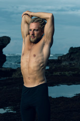 Athlete man practicing outdoors photograph