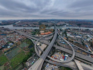 Guangzhou Yuan is the tallest circular building in the world. Huge donut on the banks of the Zhujiang River in Guangzhou