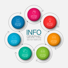 Vector iInfographic template for business, presentations, web design, 7 options.