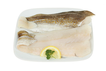 Raw cod fillets