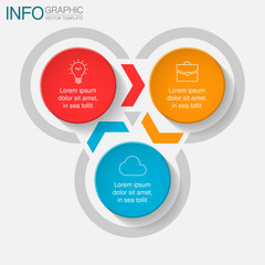 Vector iInfographic template for business, presentations, web design, 3 options.