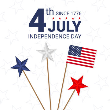 4th of July Independence day of USA. Independence Day celebrations in the United States of America. Vector illustration.